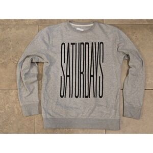 Saturdays Surf NYC Crewneck Pullover‎ Sweater Gray Size M Spell Out Medium